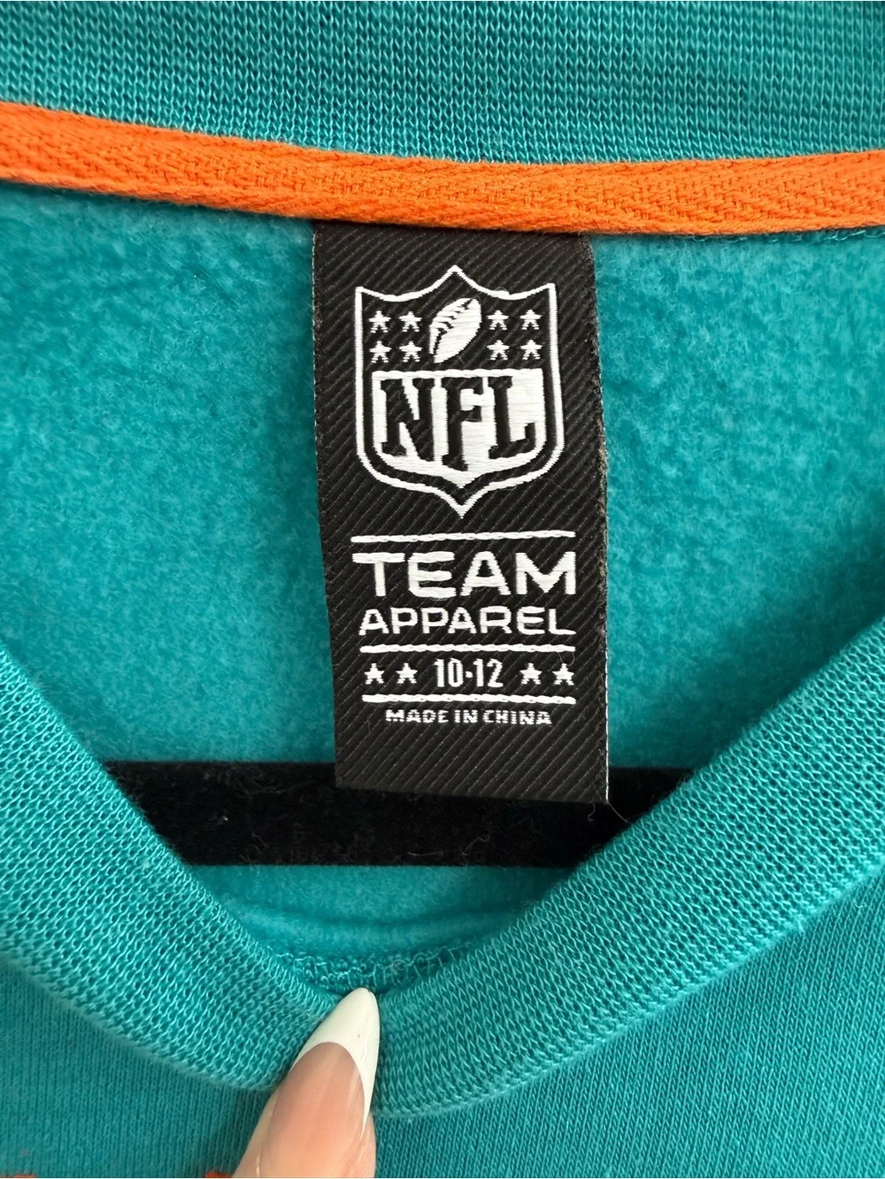 NFL Team Apparel Teal Orange Miami Dolphins Kids Crewneck Sweatshirt